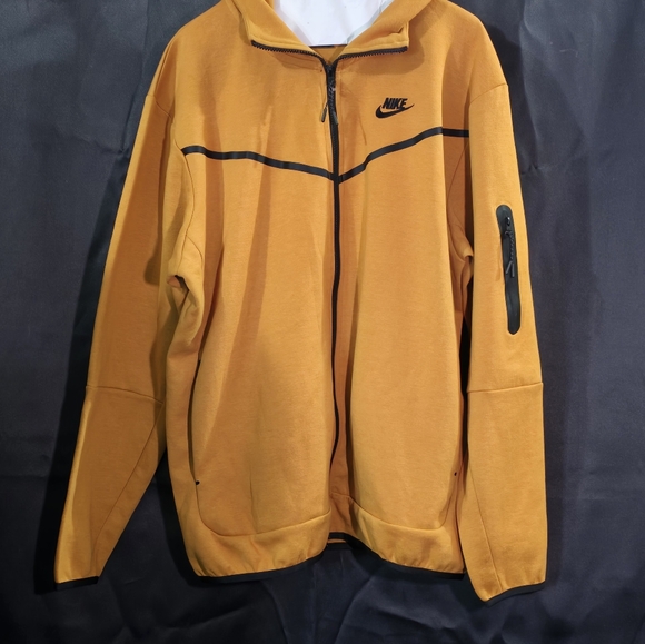 Nike Tech Fleece Jacket Men's size 2XL Mustard Colored Hoodie Full Zip. New with - Picture 6 of 7